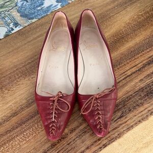 Christian Louboutin Women's Red Leather Ballet style Flats Size 39